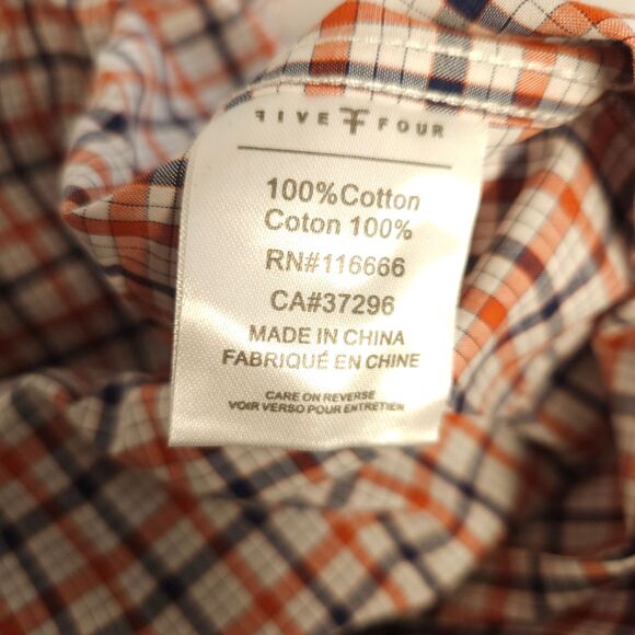 NWT Five Four Club Mens XL Red White Blue Roll Tab Sleeve Button Up Down Shirt - Picture 5 of 8